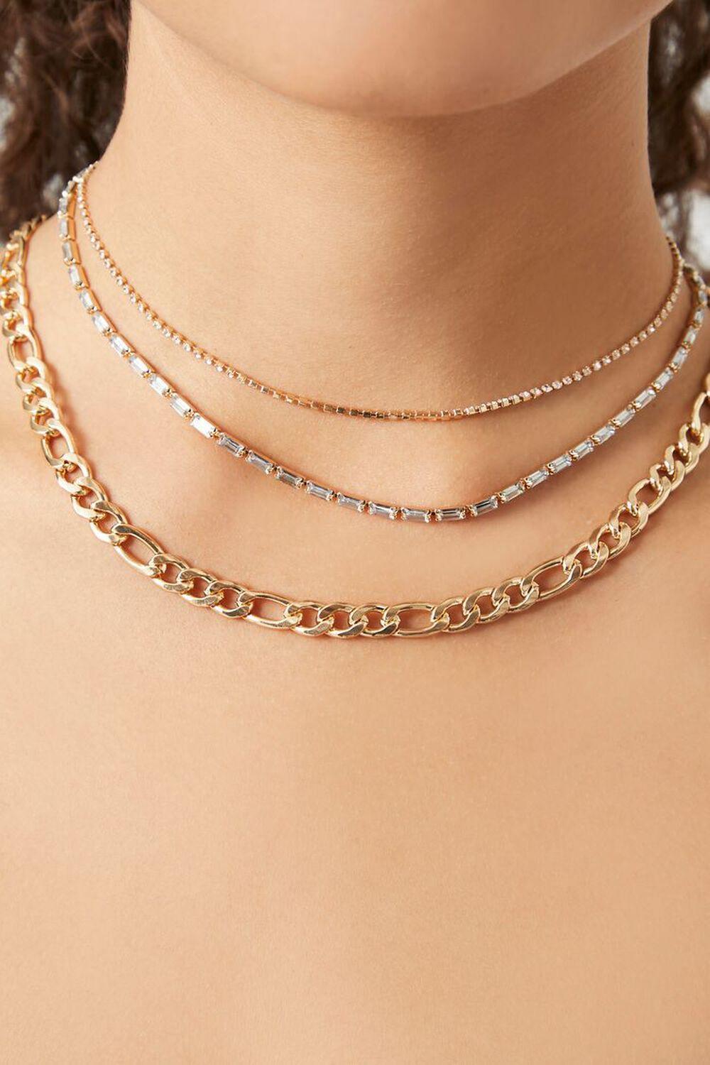 Layered Rhinestone Box Chain Necklace | Forever 21 Product Image