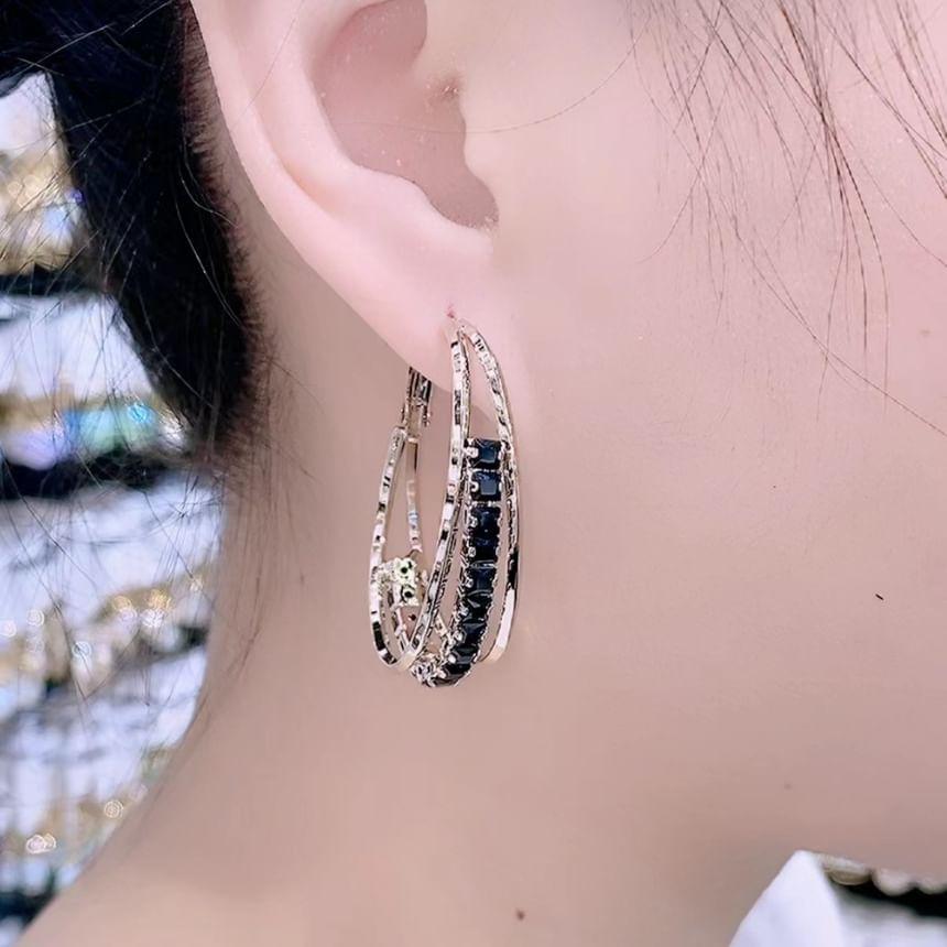 Rhinestone Alloy Hoop Earring Product Image