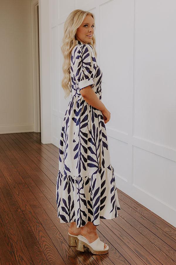 Tropical Getaway Button Down Midi Dress Product Image