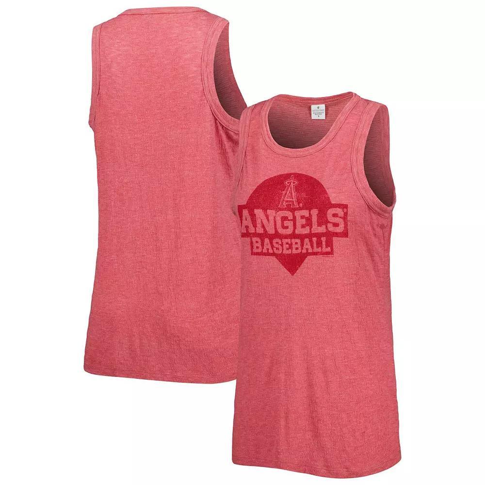 Women's Soft as a Grape Red Los Angeles Angels Tri-Blend Tank Top,  Product Image
