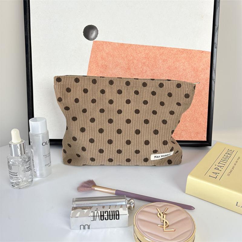 Dotted Corduroy Makeup Pouch Product Image
