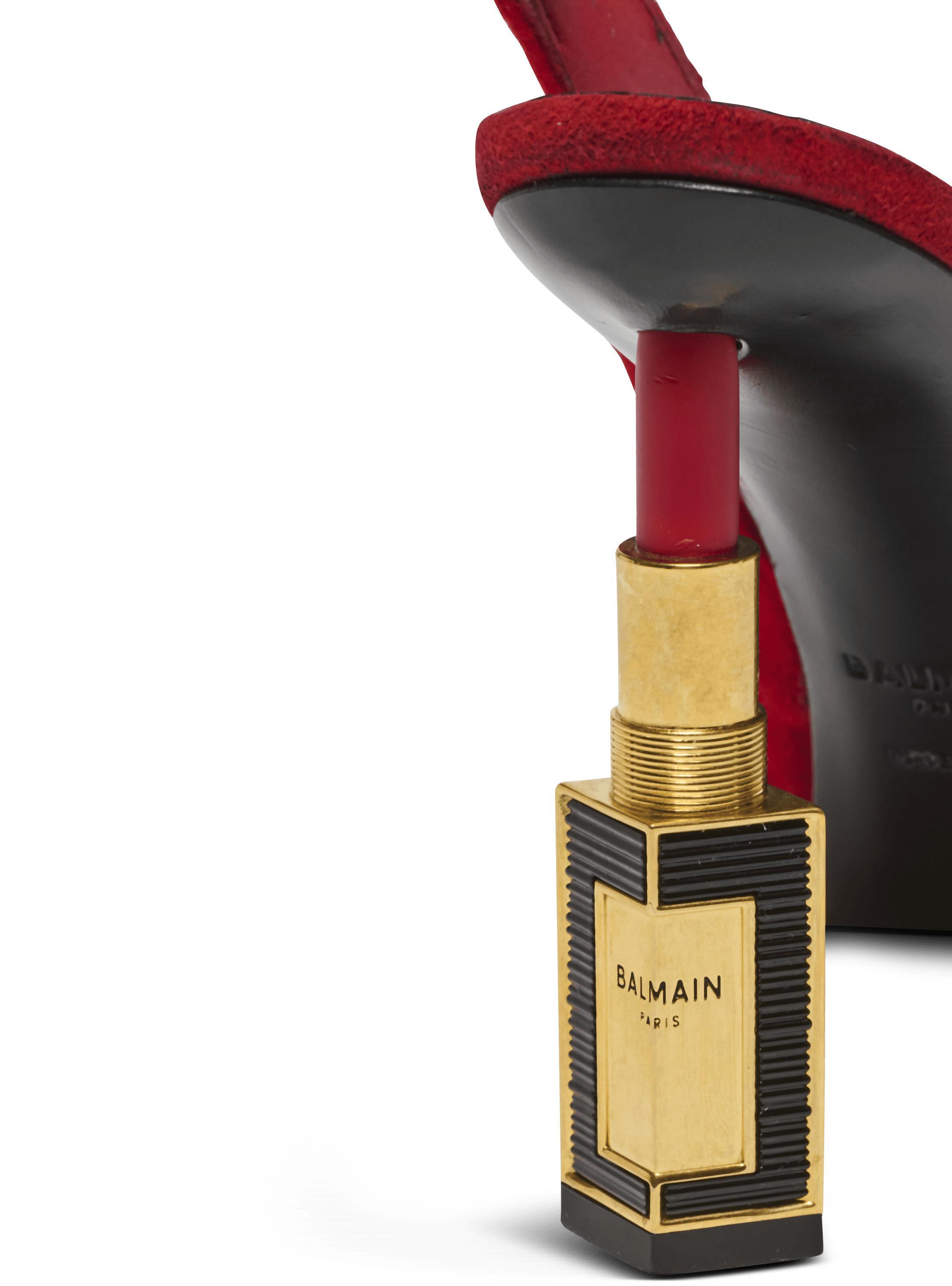 Lipstick pumps in suede leather and brass Product Image