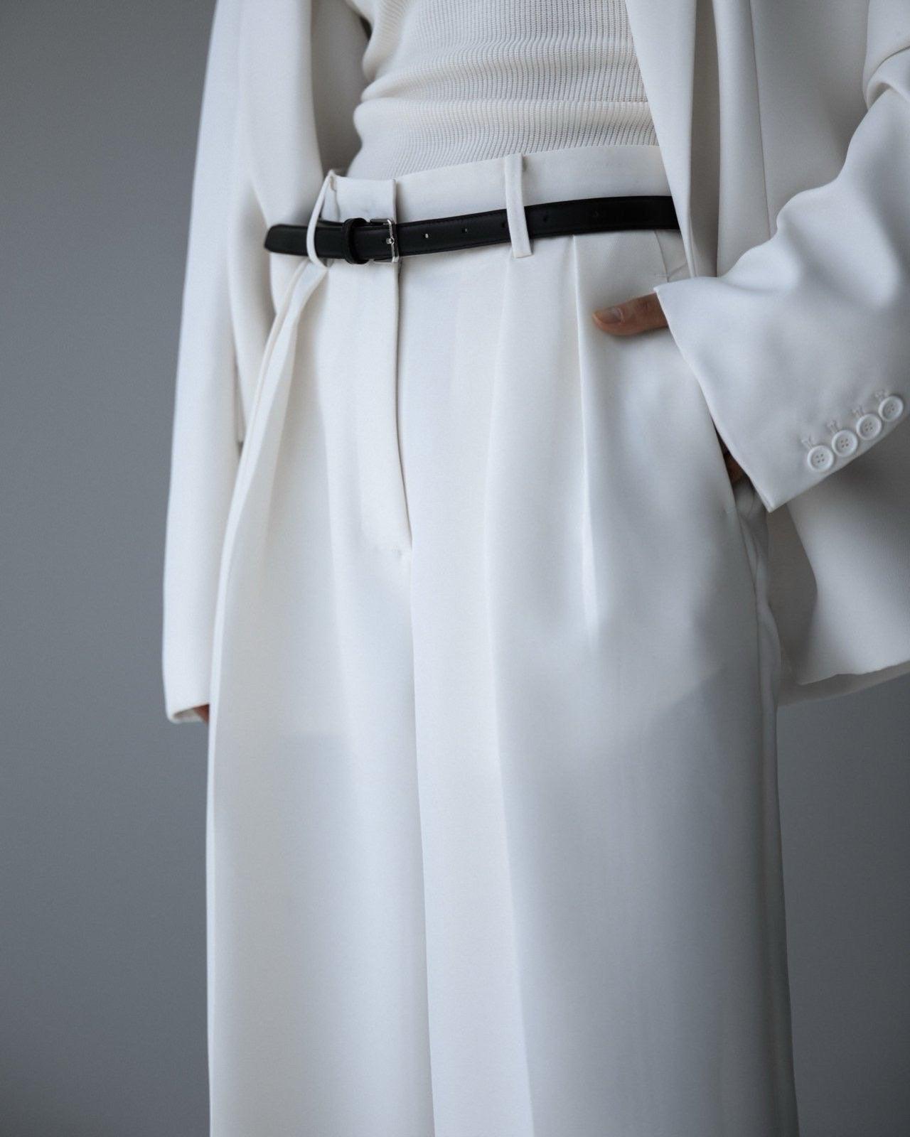 Pleated Trouser in White Product Image
