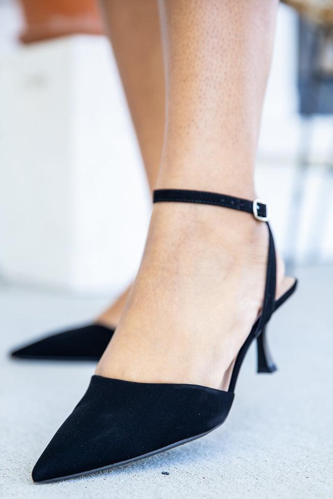 Julianna Black Pointed Close Toe Heels FINAL SALE Product Image