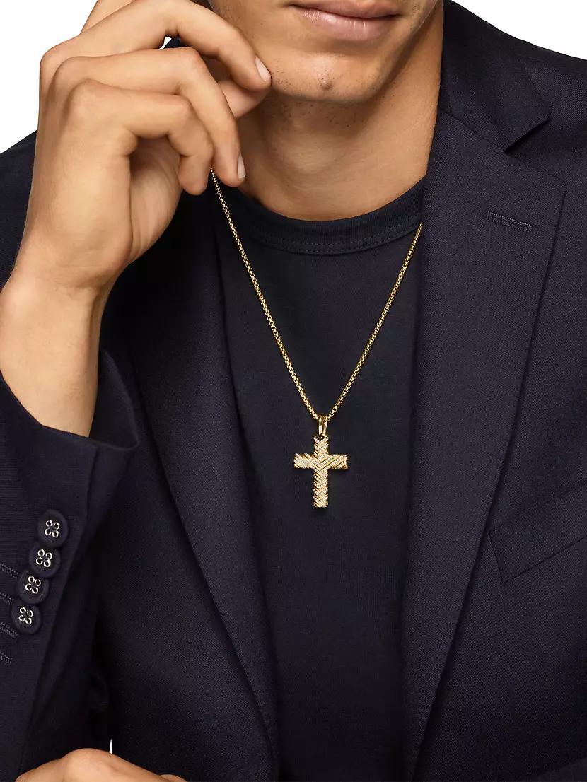 Chevron Cross Pendant in 18K Yellow Gold Product Image