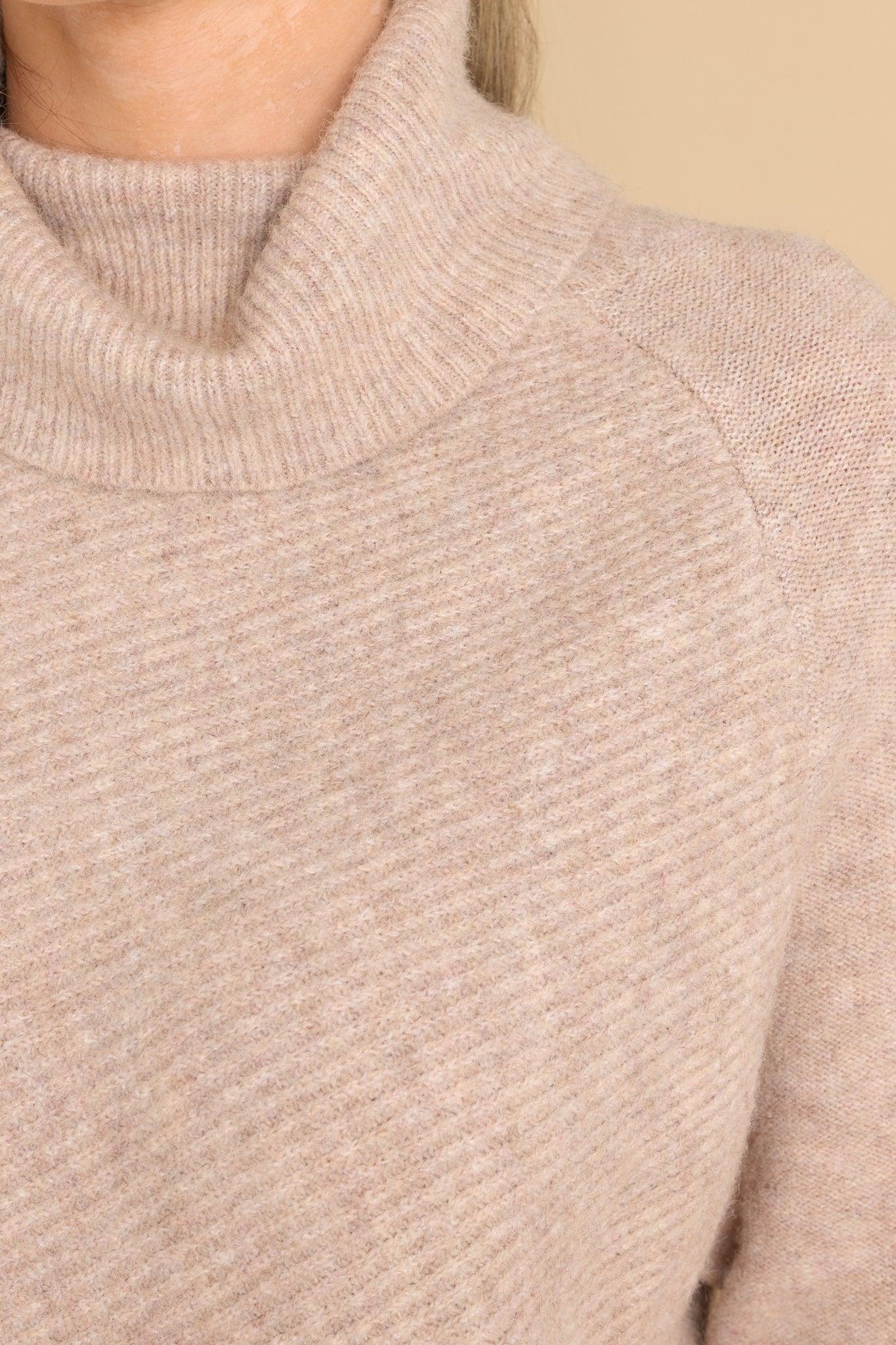 So Unbothered Light Mocha Sweater Brown Product Image