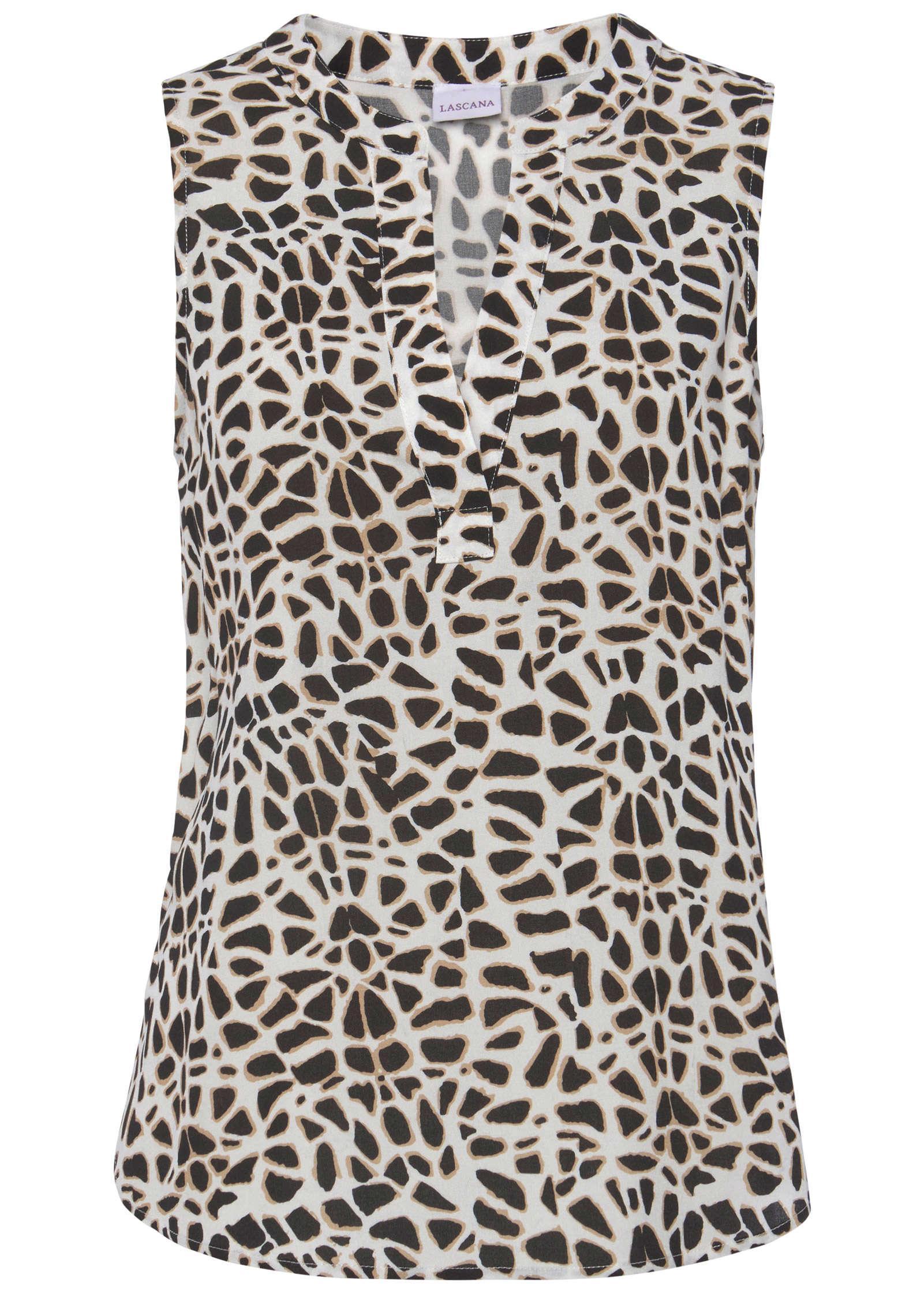 V-Neck Blouse - Black & White Product Image