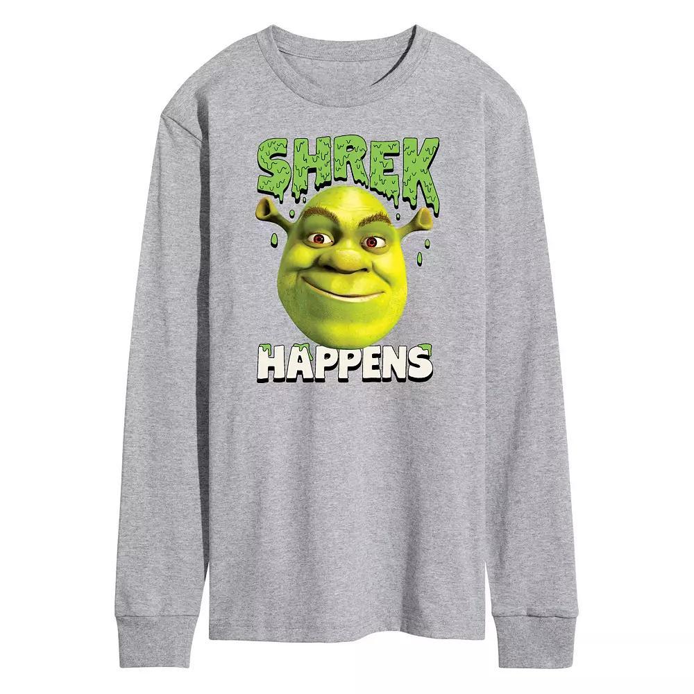 Men's Shrek Happens Tee, Size: Large, Gray Product Image