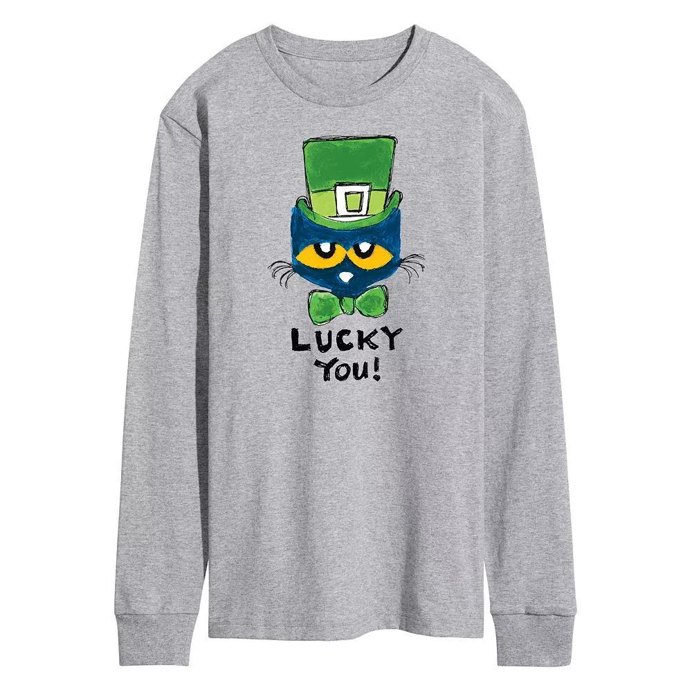 Men's Pete The Cat Lucky You Tee, Size: Large, Gray Product Image