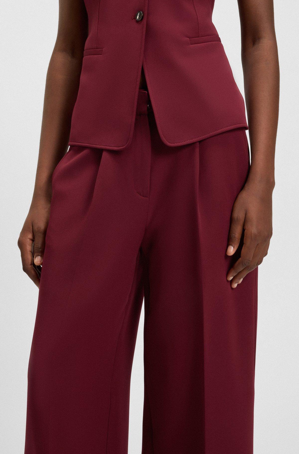 Regular-fit wide-leg pants in stretch fabric Product Image
