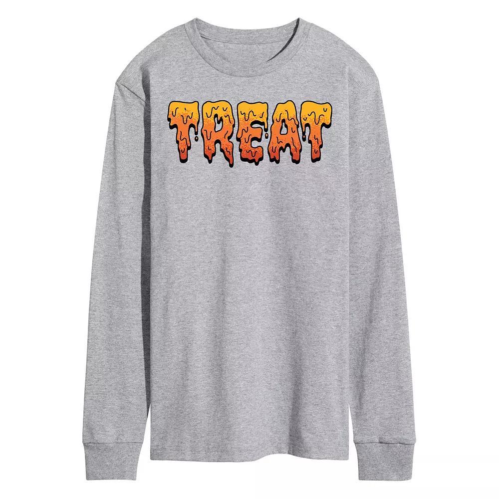 Men's Treat Long Sleeve Graphic Tee, Size: XL, Gray Product Image