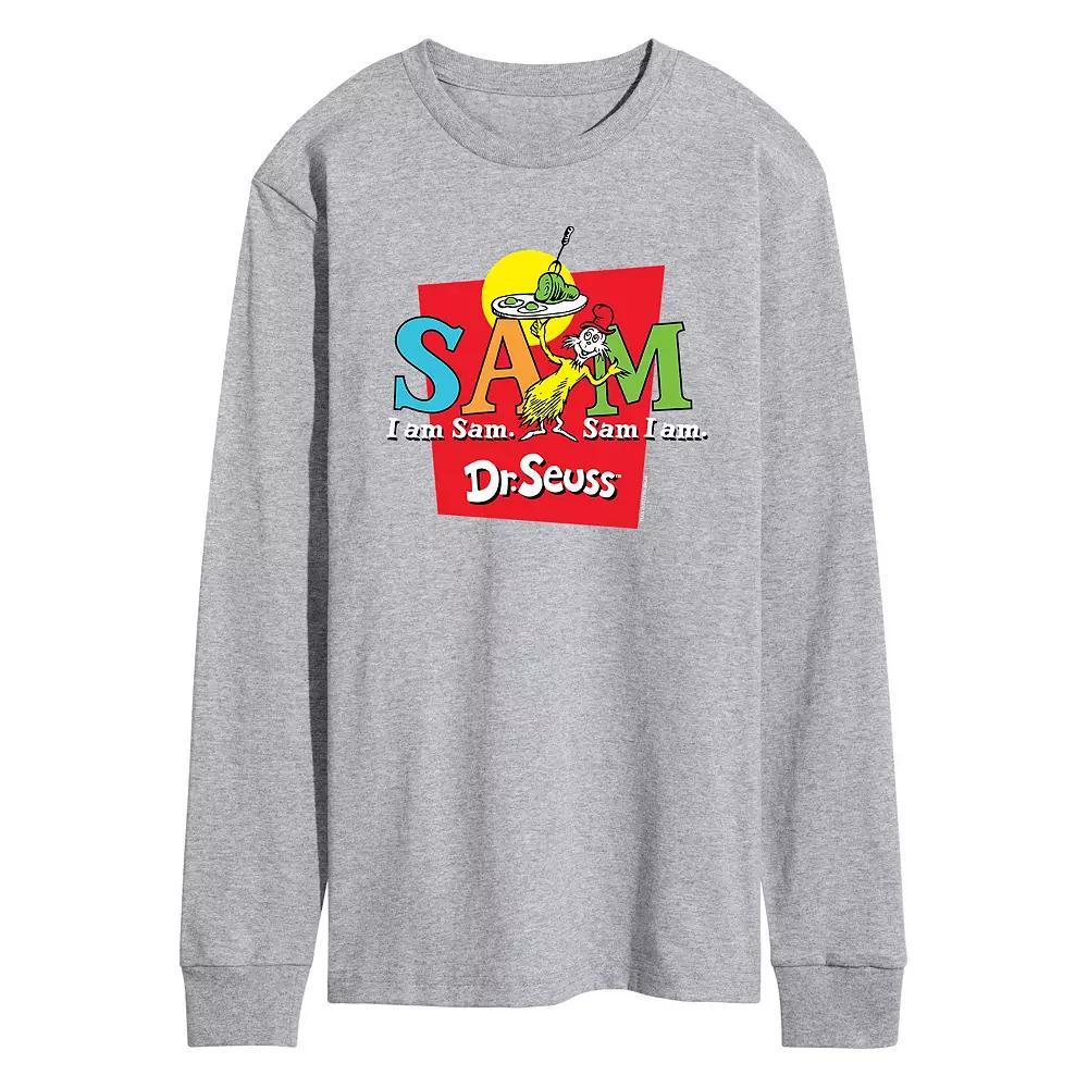 Men's Dr. Seuss Sam I Am Long-Sleeve Tee, Size: Medium, Gray Product Image