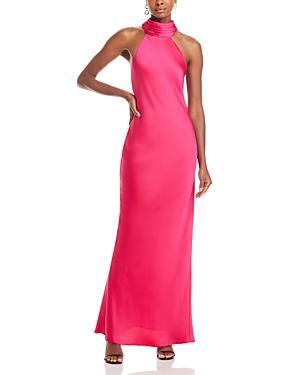 Tatiana Low-Cut Halter Column Gown Product Image