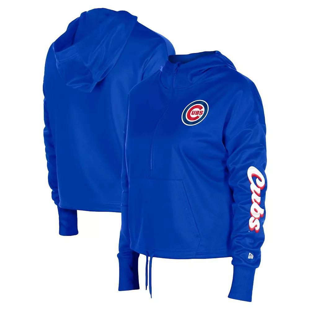 Women's New Era Royal Chicago Cubs Half-Zip Hoodie,  Product Image