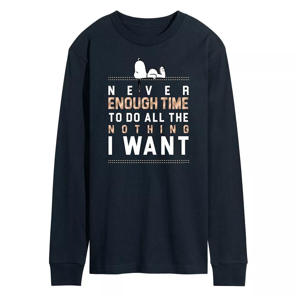 Men's Peanuts Enough Time Long Sleeve Graphic Tee,  Product Image