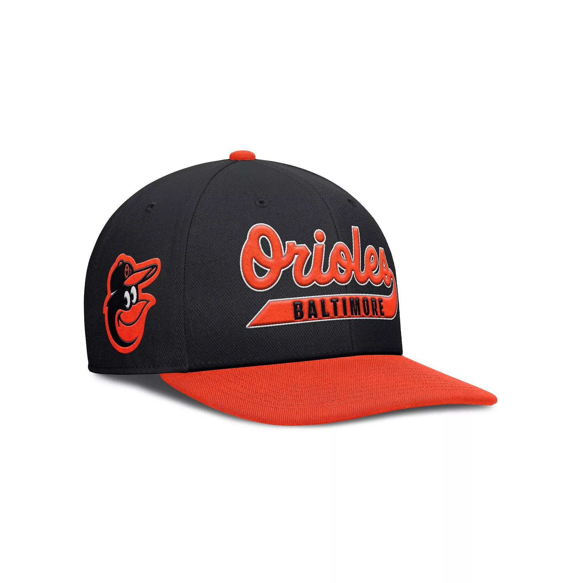 Men's Nike Black/Orange Baltimore Orioles Pro Performance Snapback Hat, Size: Medium/Large Product Image