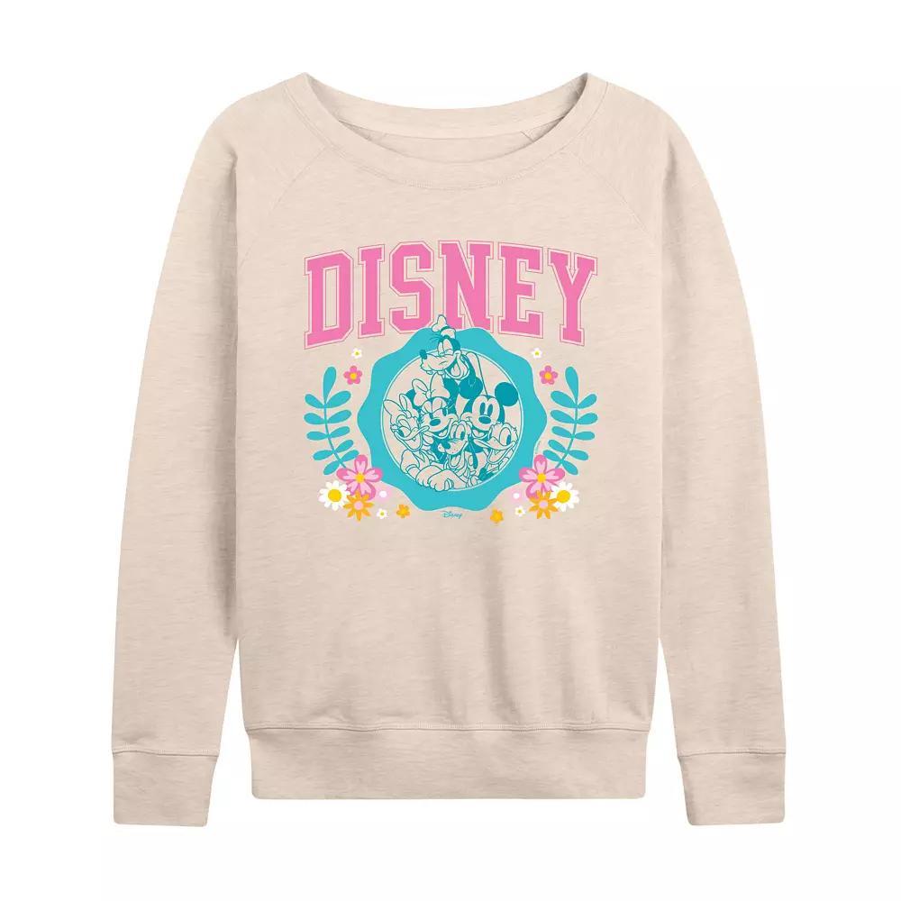 Disney's Mickey Mouse & Friends Women's Spring Collegiate French Terry Long Sleeve Tee,  Product Image