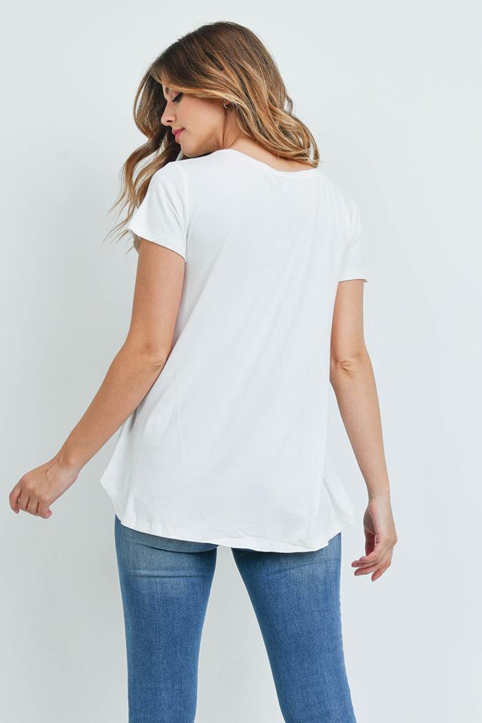 Patchwork Print Contrast Top Product Image