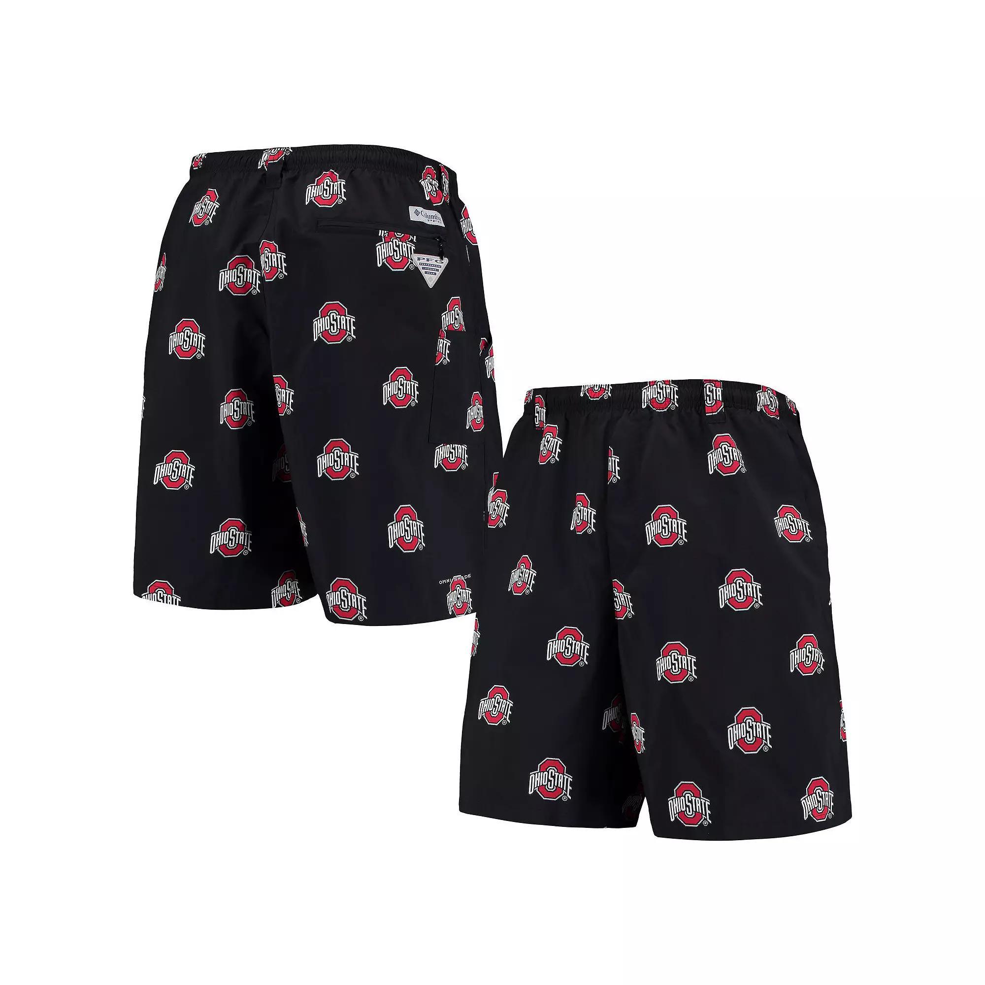 Men's Columbia Black Ohio State Buckeyes PFG Backcast II 8" Omni-Shade Hybrid Shorts, Size: Small Product Image