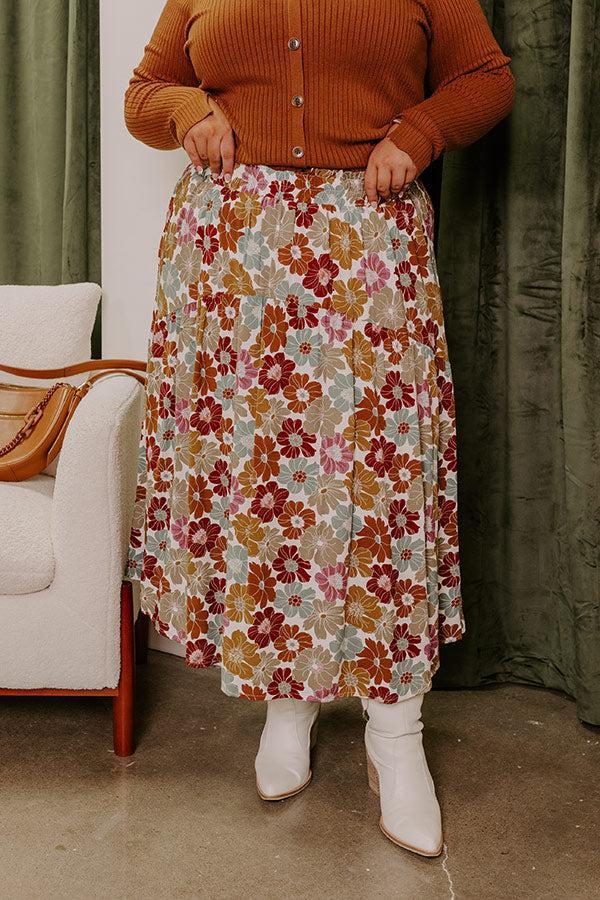 Balcony Brunch High Waist Floral Skirt Curves Product Image