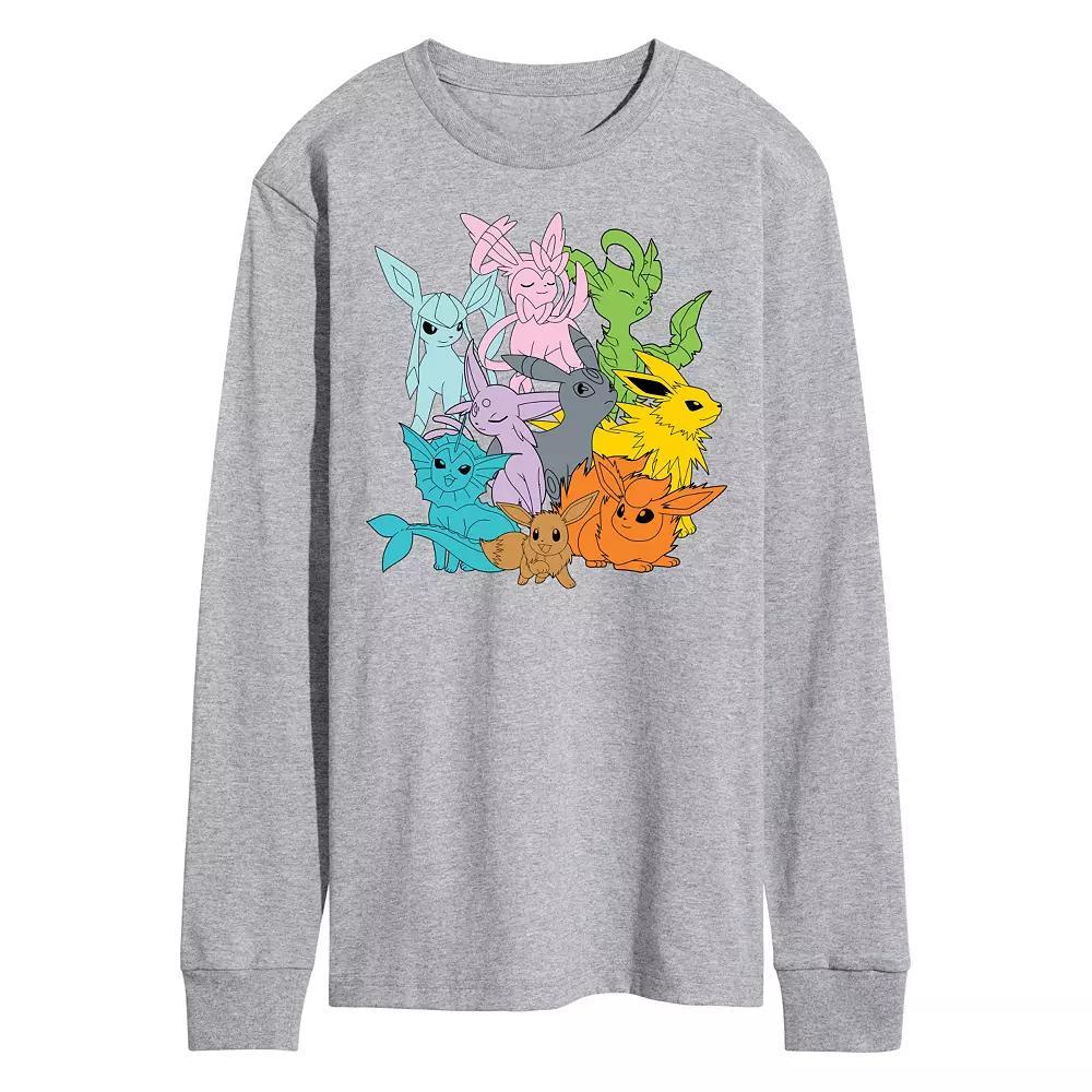 Men's Pokemon Eevolutions Long Sleeve Graphic Tee,  Product Image