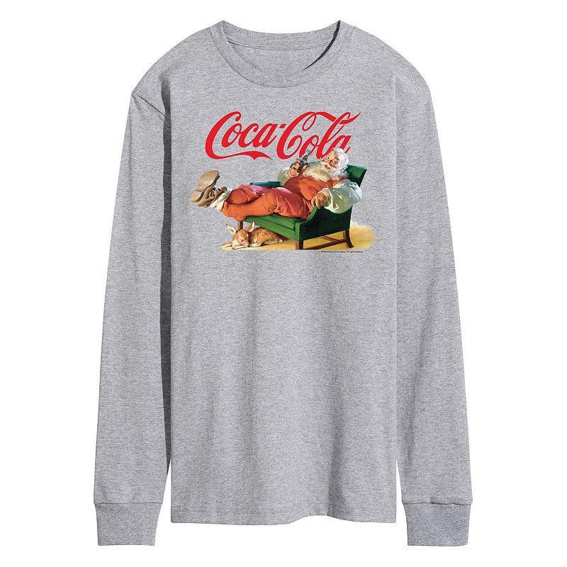 Men's CocaCola Santa Coke Long Sleeve Graphic Tee, Size: XL, Blue Product Image