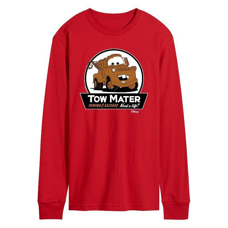 Disney / Pixar's Cars Tow Mater Men's Towing Sign Long Sleeve Graphic Tee,  Product Image