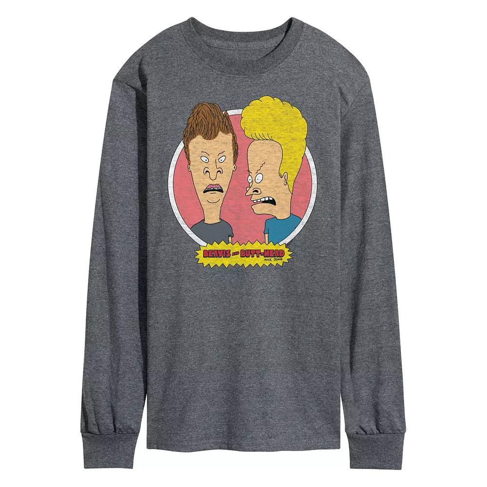 Men's Beavis And Butthead 30th Long Sleeve Tee, Size: Medium, Dark Gray Product Image