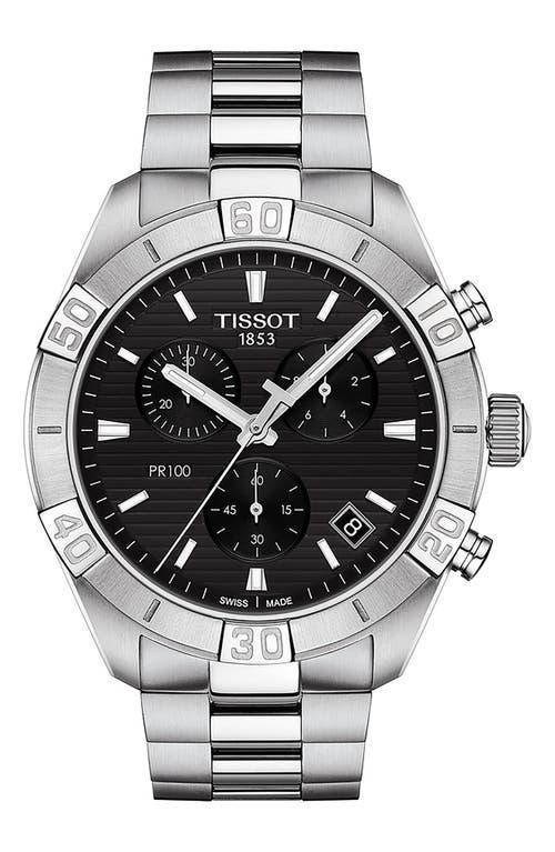 Tissot Mens Swiss Chronograph Pr 100 Sport Stainless Steel Bracelet Watch 44mm Product Image