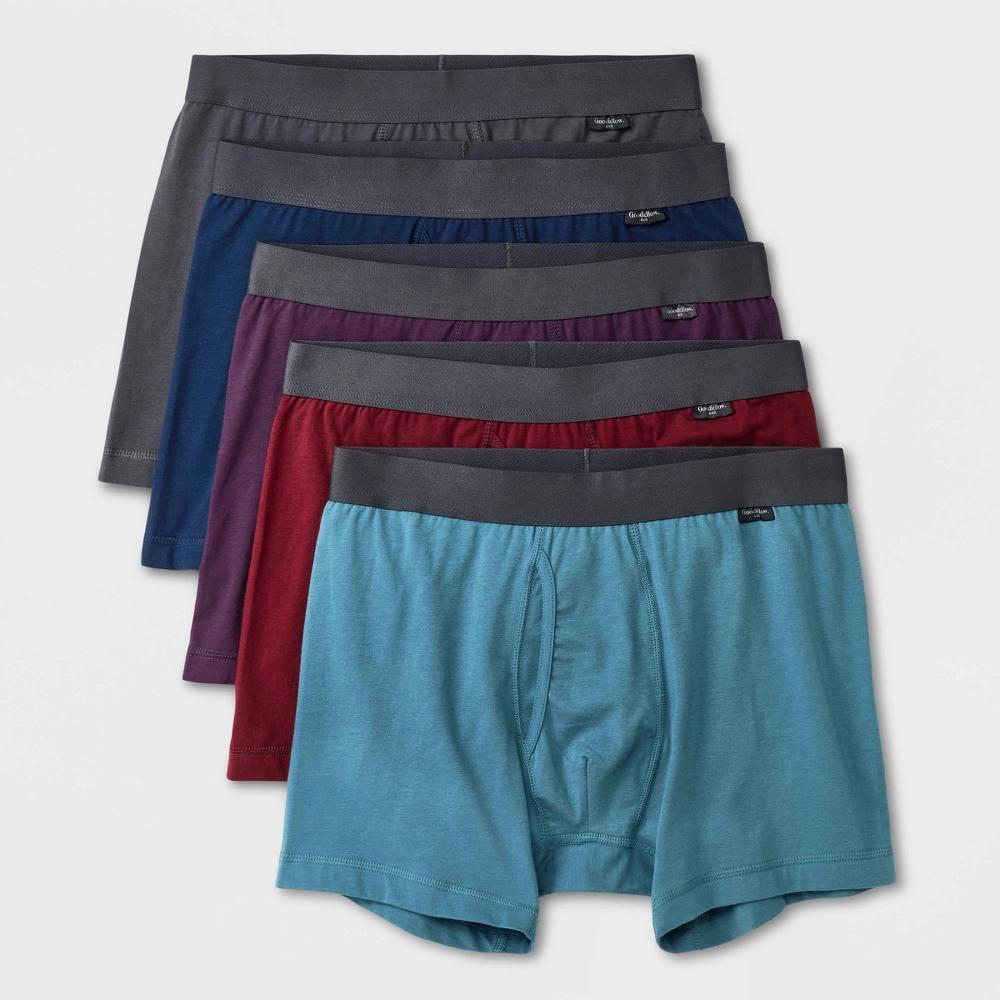 Mens Boxer Briefs 5pk - Goodfellow & Co Plum Purple/Burgundy/Teal Product Image