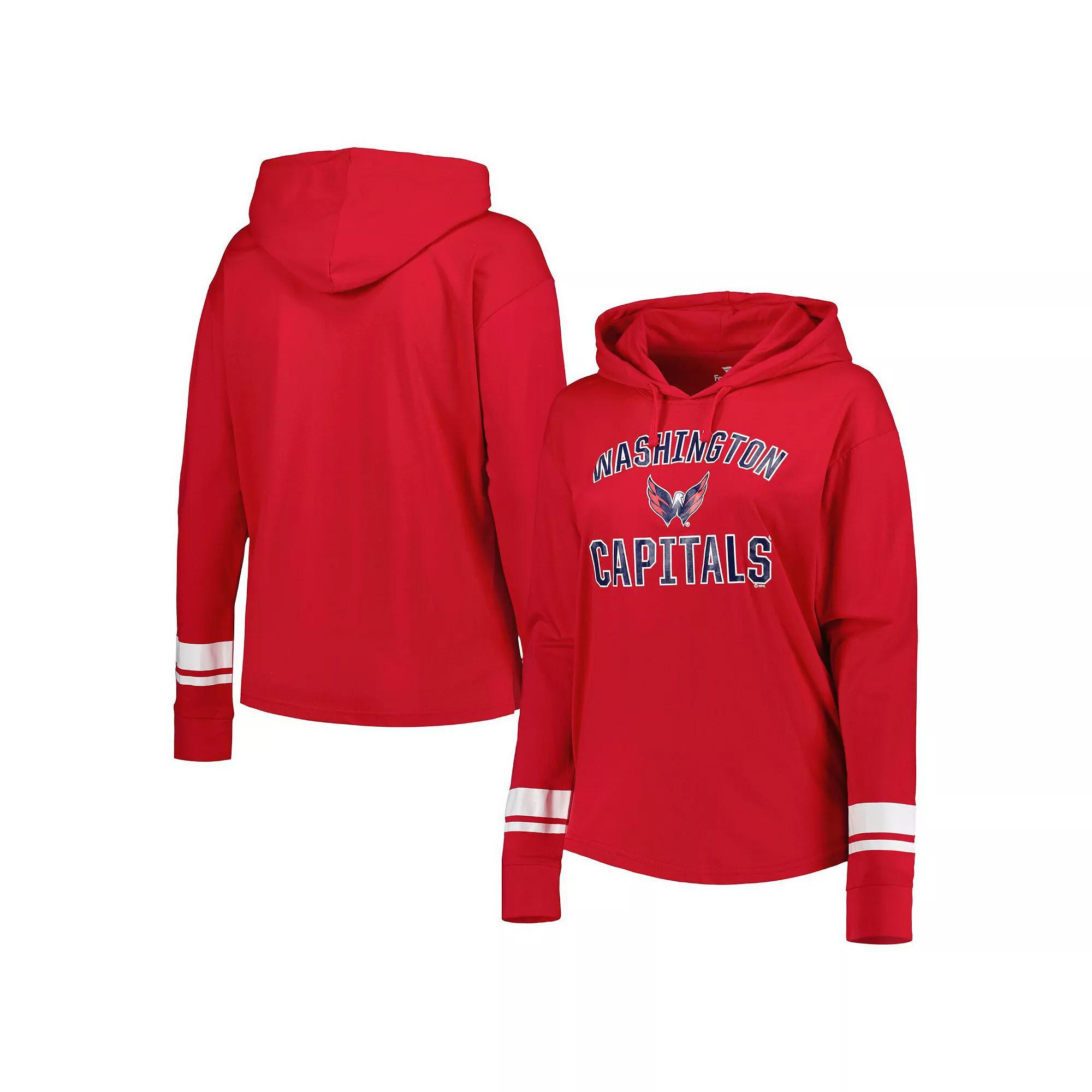 Women's Red Washington Capitals Colorblock Pullover Hoodie Jacket, Size: 3XL Product Image