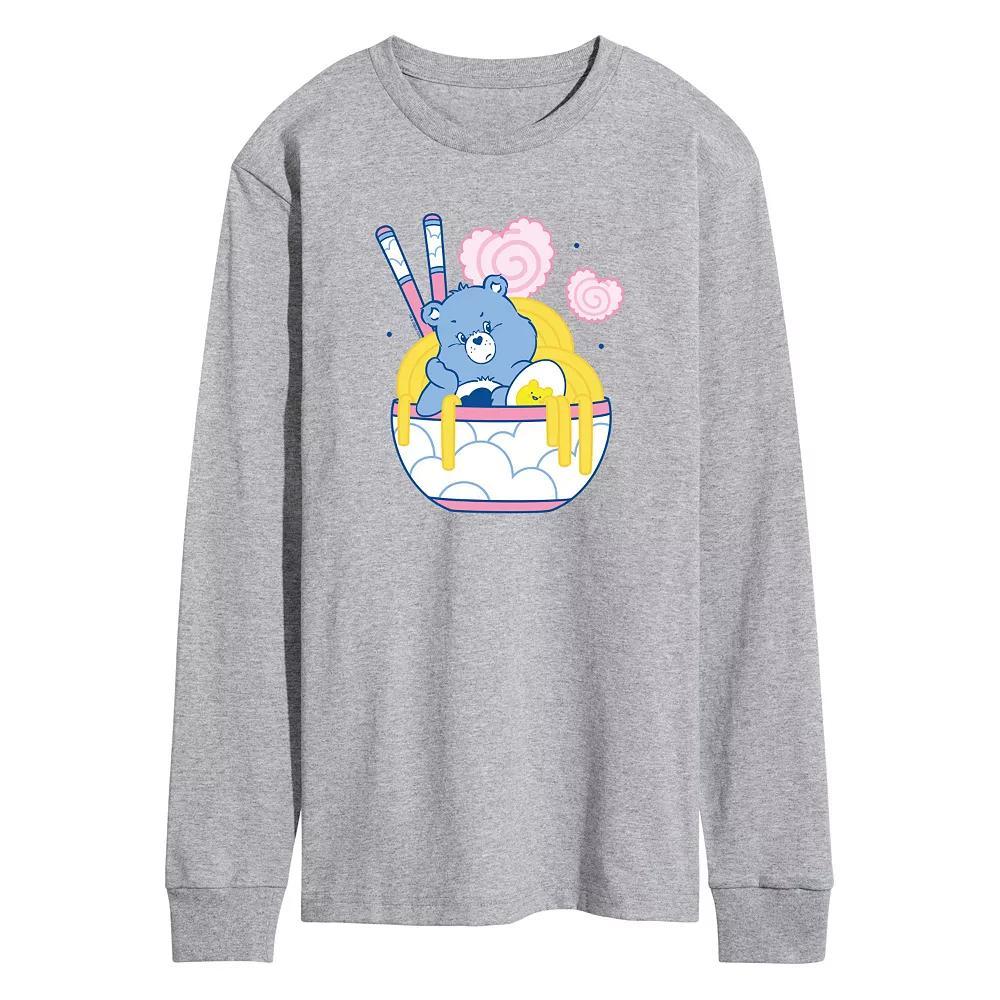 Men's Care Bears Grumpy Ramen Bowl Long Sleeve Graphic Tee, Size: XL, Grey Gray Product Image