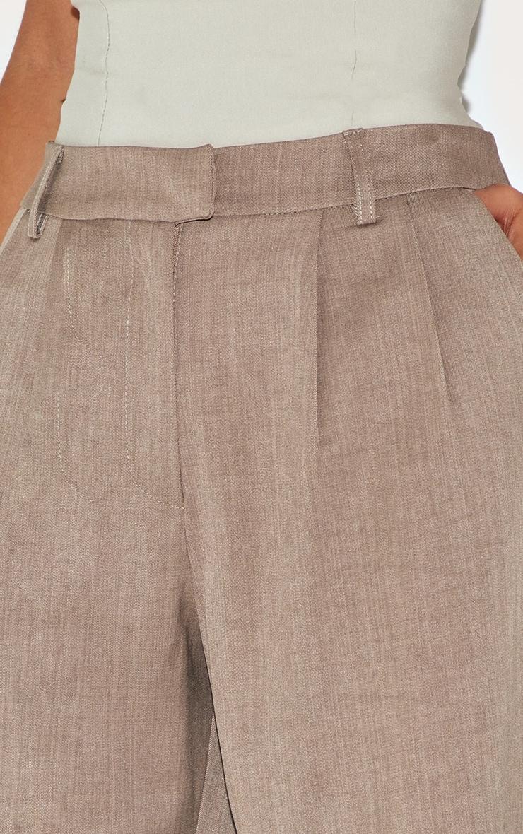 Petite Taupe Wide Leg Tailored Pants Product Image