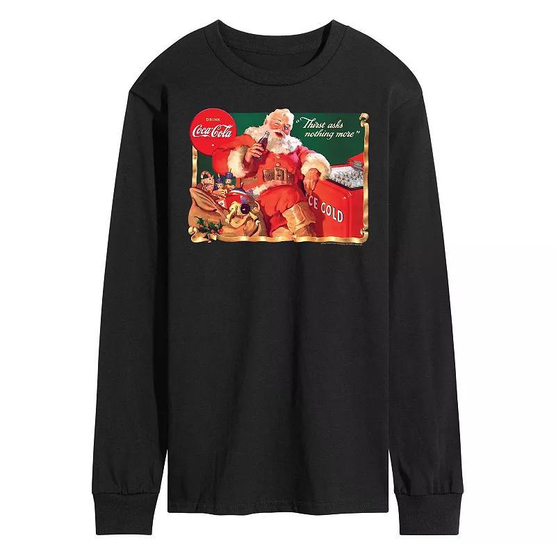 Mens CocaCola Vintage Santa Long Sleeve Graphic Tee Product Image