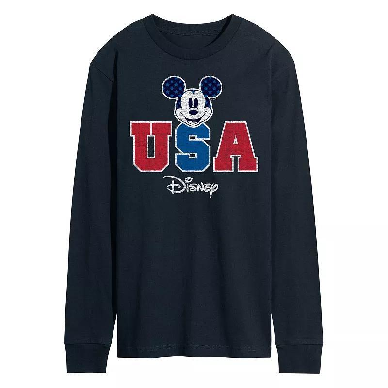 Disney's Mickey Mouse Men's USA Long Sleeve Graphic Tee, Size: Large, Black Product Image