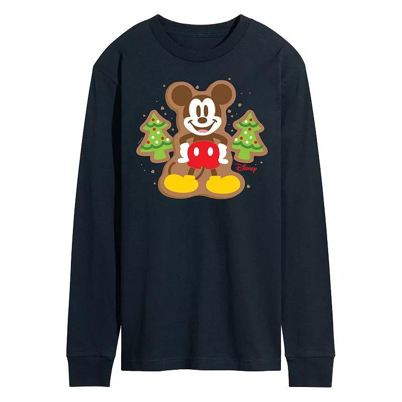 Disney's Mickey Mouse Men's Cookie Long Sleeve Graphic Tee, Size: XL, Blue Product Image