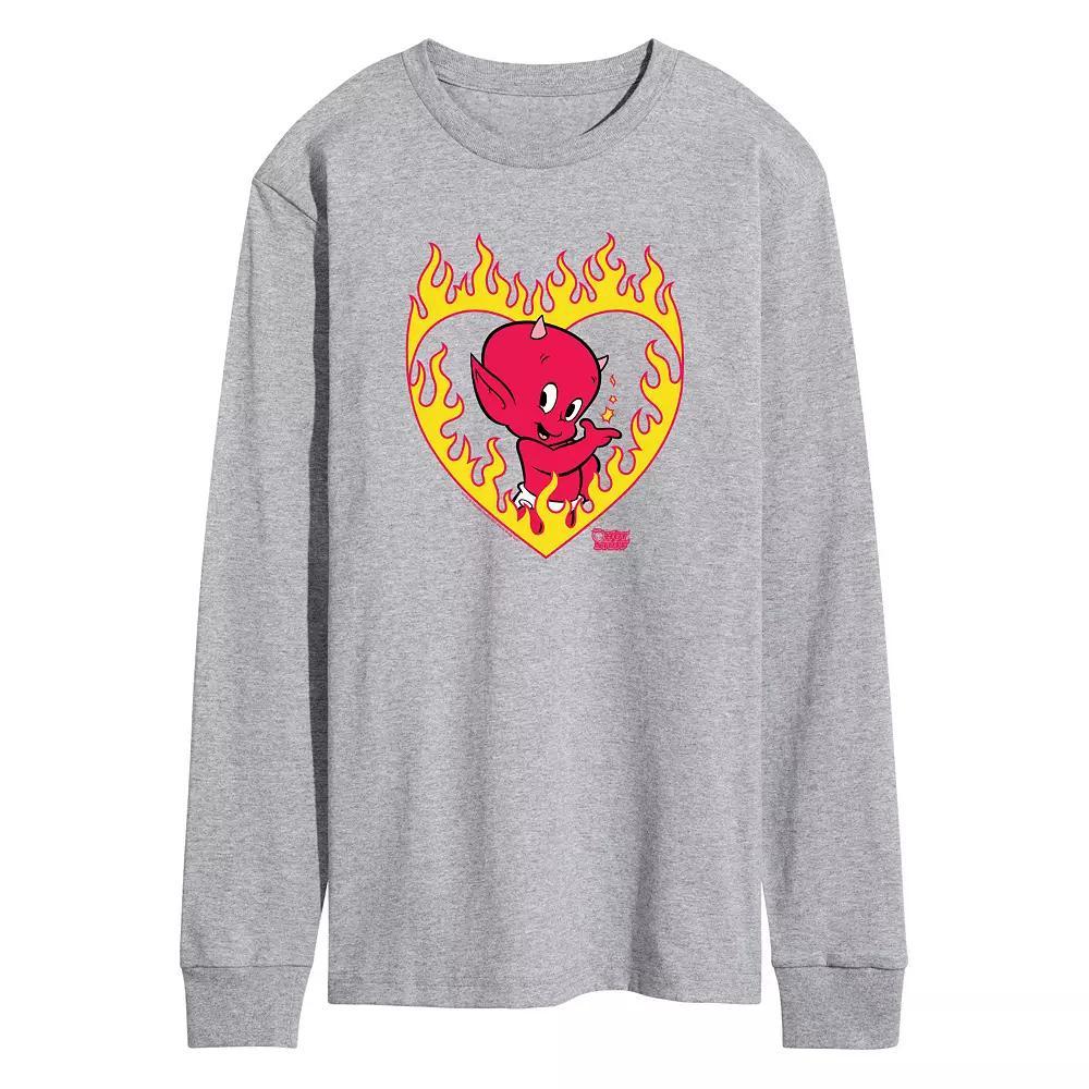 Men's Hot Stuff Little Devil Flame Heart Fleece Sweatshirt,  Product Image