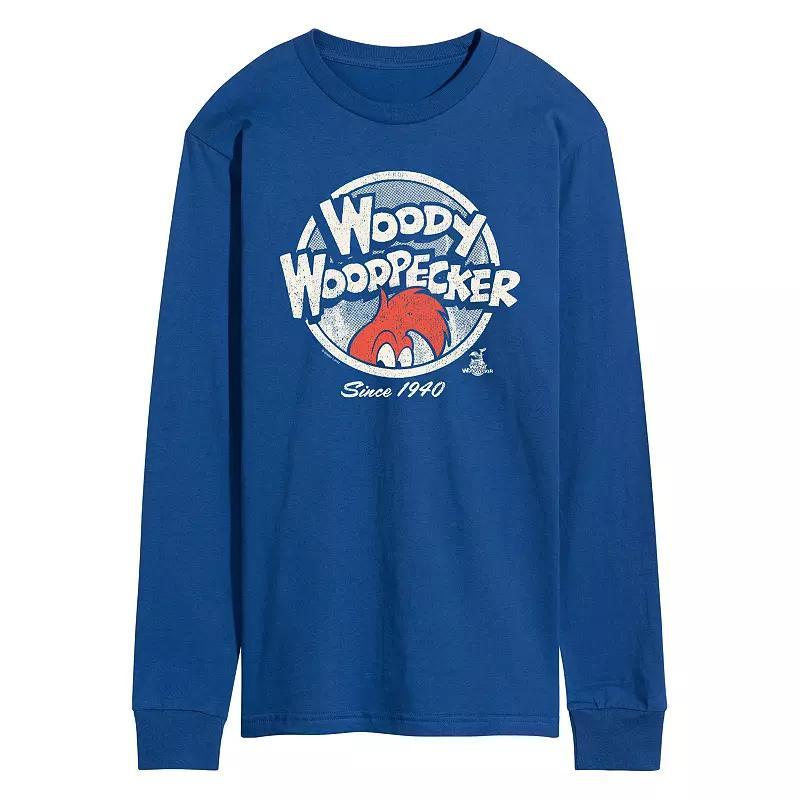 Men's Woody Woodpecker Vintage Logo Long Sleeve Graphic Tee,  Product Image
