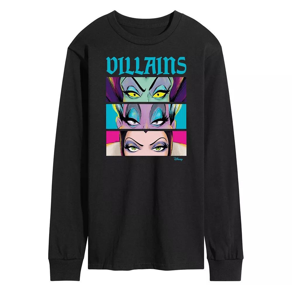 Disney Villains Men's Stacked Long Sleeve Graphic Tee,  Product Image