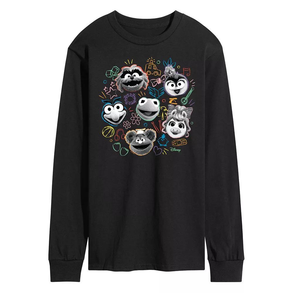 Disney's Muppets Babies Men's Faces Long Sleeve Graphic Tee, Size: Large, Black Product Image