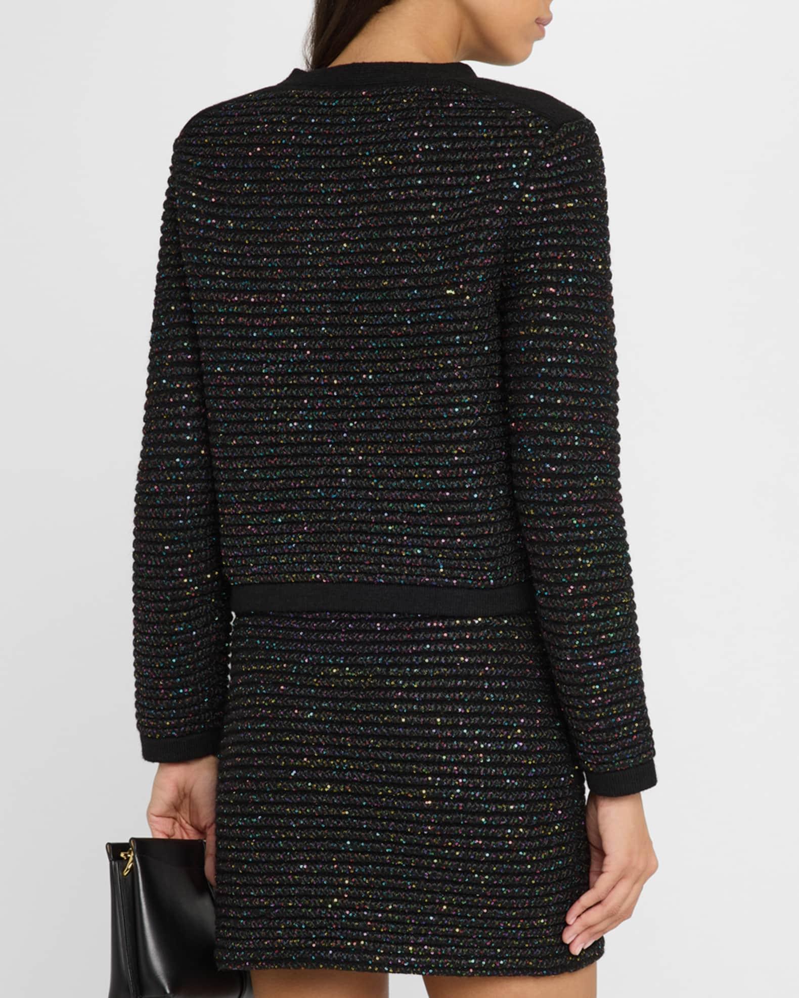Sequin Textured-Knit Cardigan Jacket Product Image