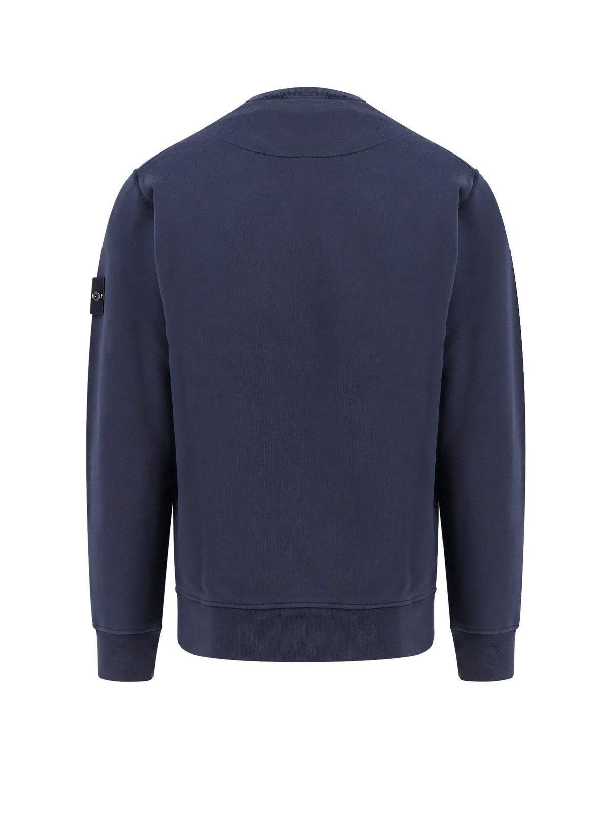 STONE ISLAND Round-neck Sweatshirt In Blue Product Image