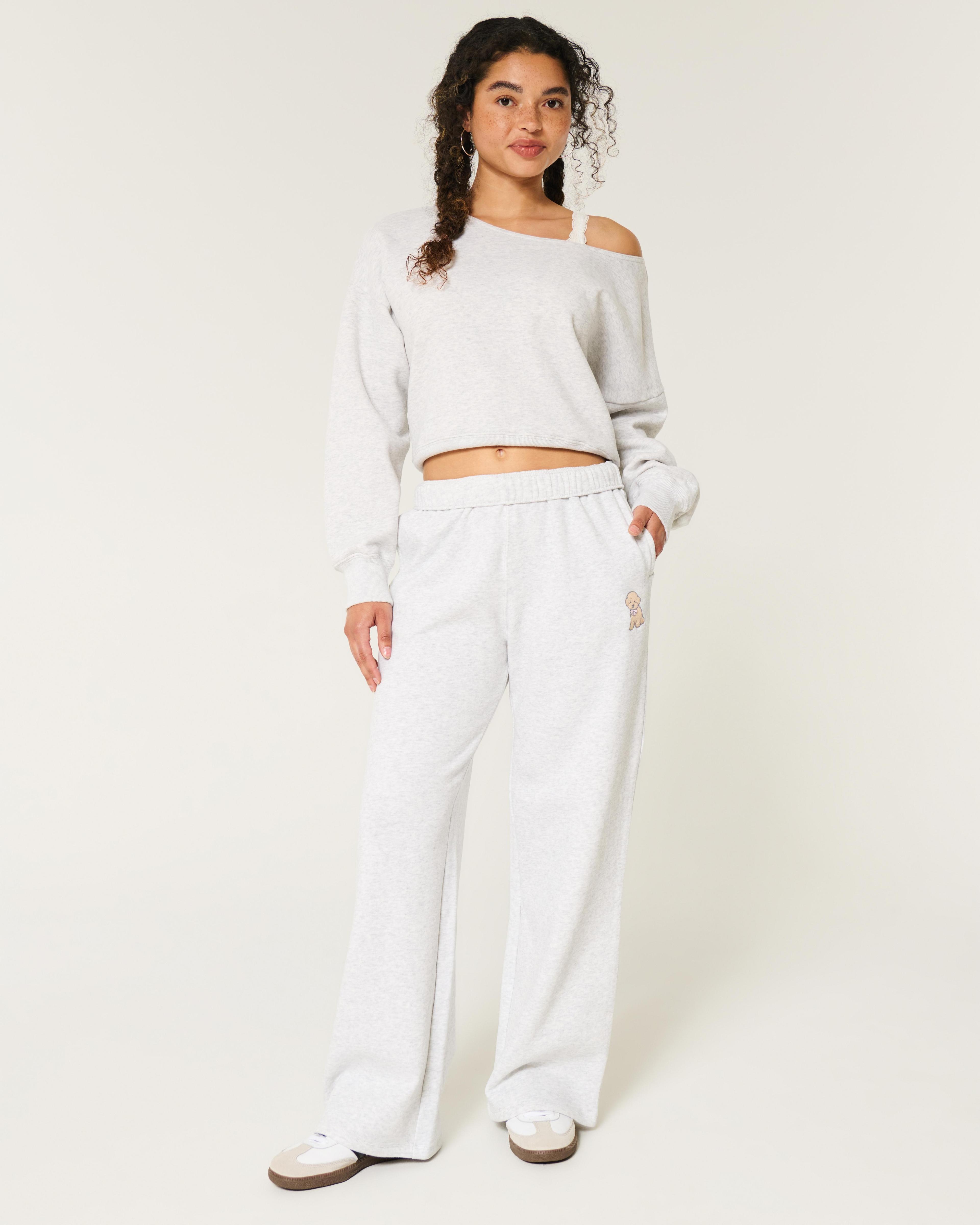 Heart Graphic Wide-Leg Sweatpants Product Image