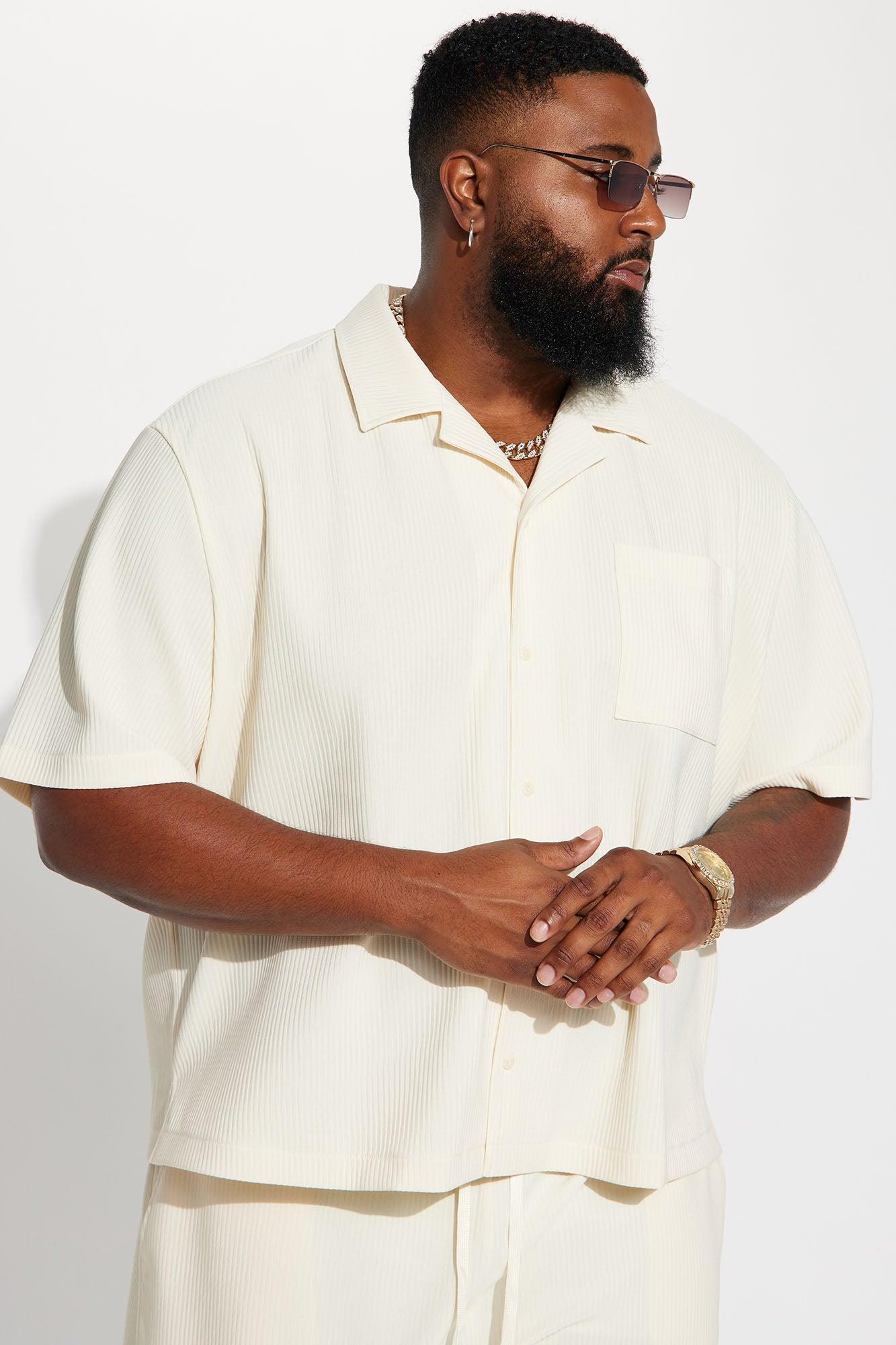 Show Up Short Sleeve Cuban Shirt - Off White Product Image