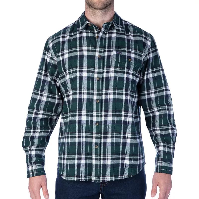 Mens Smiths Workwear Regular-Fit Plaid Two-Pocket Flannel Button-Down Shirt Grey Red Product Image