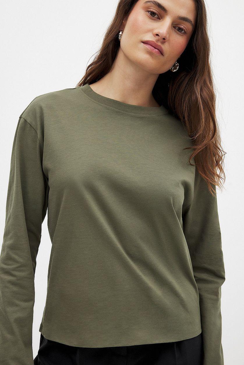 Oversized Long Sleeved Top Green Product Image