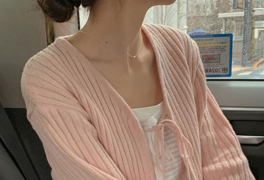 Plain Ribbed Cardigan Product Image