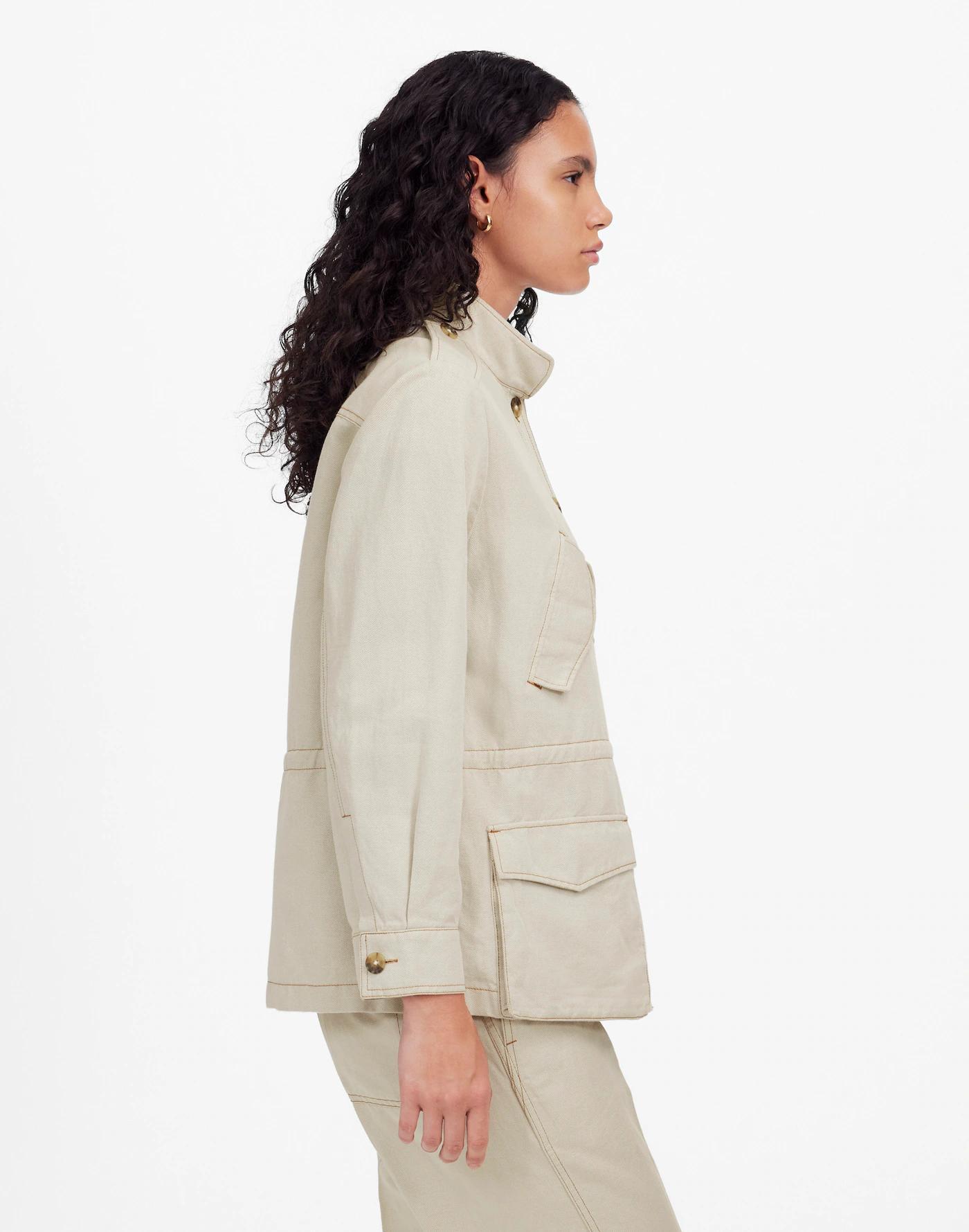 Cinched Utility Jacket in Italian Linen Twill Product Image