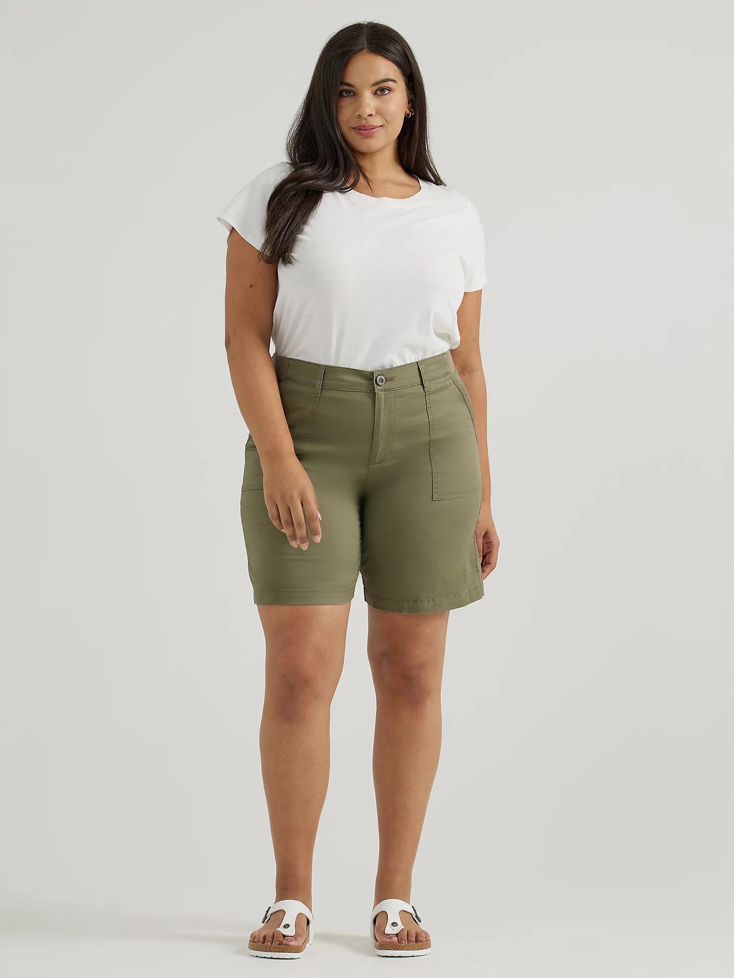 Women's Ultra Lux Comfort with Flex-To-Go Relaxed Fit Utility Bermuda (Plus) | Women's Shorts | Lee® Product Image