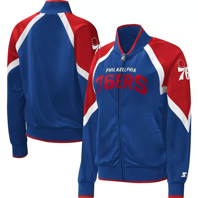Women's Starter Royal Philadelphia 76ers Slam Dunk Raglan Full-Zip Track Jacket,  Product Image